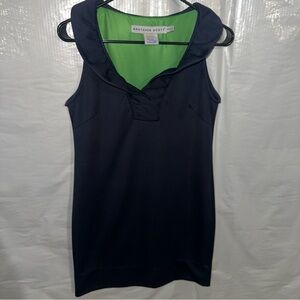 Gretchen Scott Designs Navy Dress with Green Lining